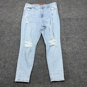 Wax Jean Authentic Destructed Push Up Skinny Jeans Light Wash 90299XL Size 20
